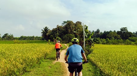 Cycling through village of Kerala