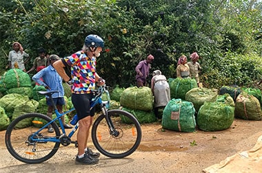 man riding bike in Rajasthan